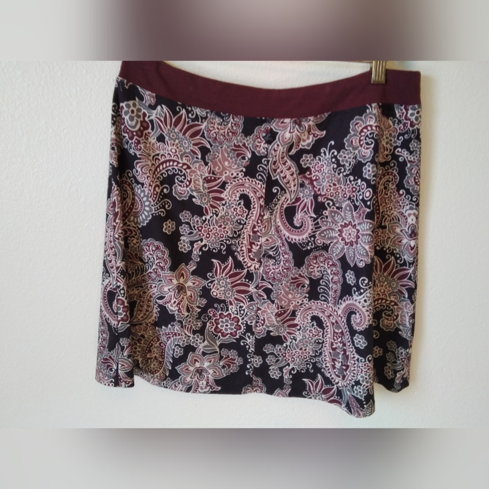 PrAna women's Multicolor stretch knit Paisley Skirt